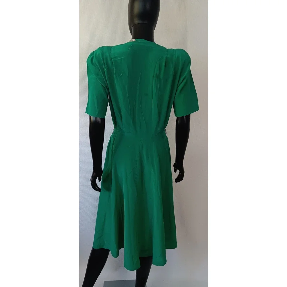 Liz Claiborne women's Green 100% Silk Sheath Dress Size 10 KS271 - Picture 2 of 5